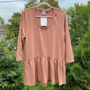 Terracotta Peplum Tee